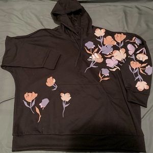 Adidas Women's Plus Size Floral Graphic Hoodie HB4571 Black